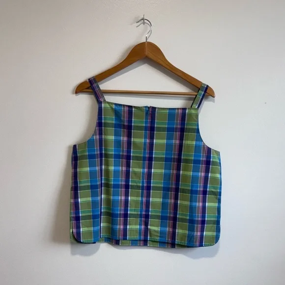 Vintage GAP 90’s cotton XL Colorful Plaid Sleeveless Top - Picture 4 of 4